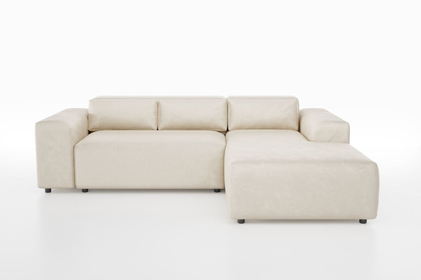 Canapé MORIS Velours Beige Texturé