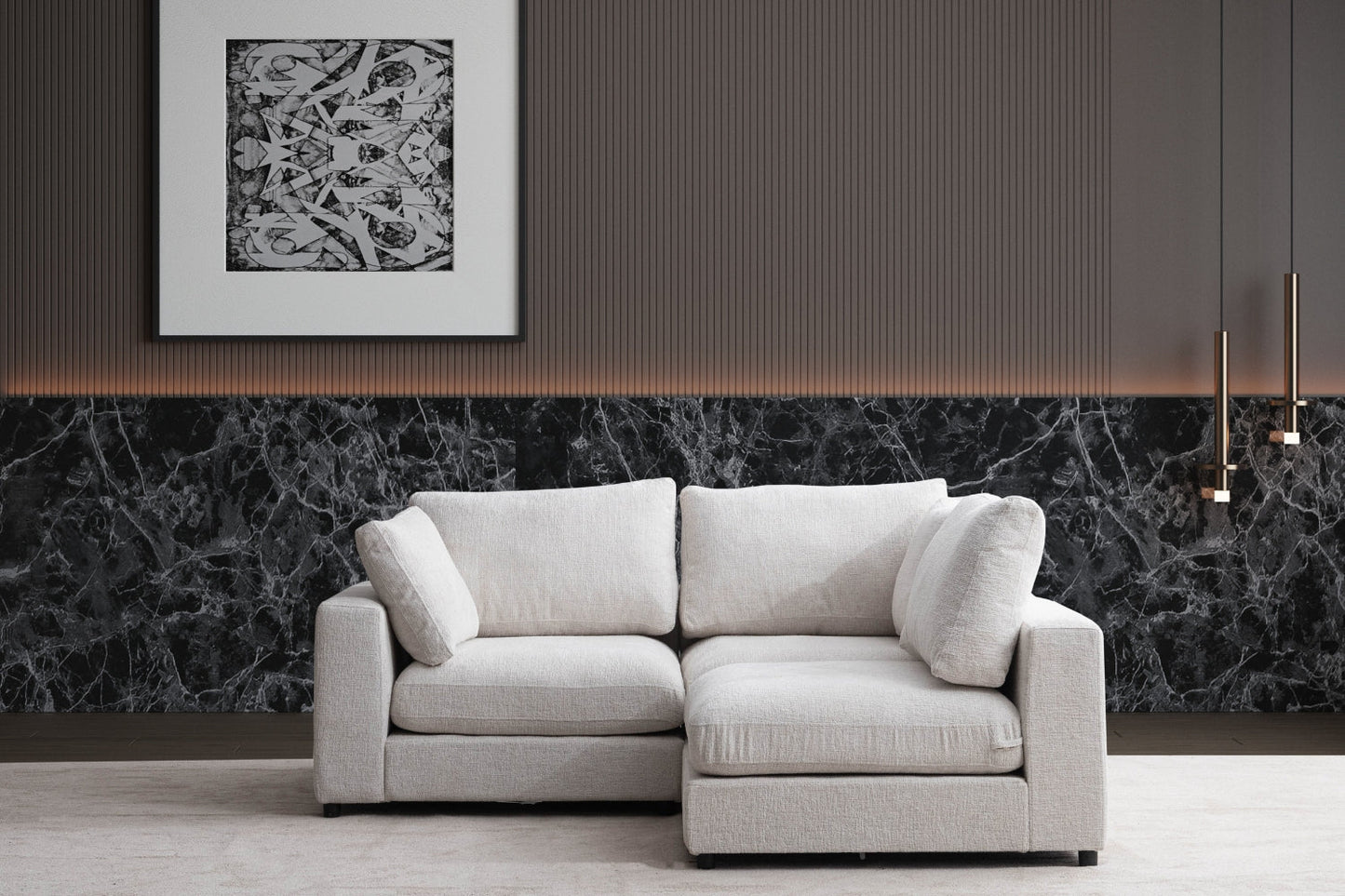 Canapé JULIA Modulable Chenille  3+1 Pouf