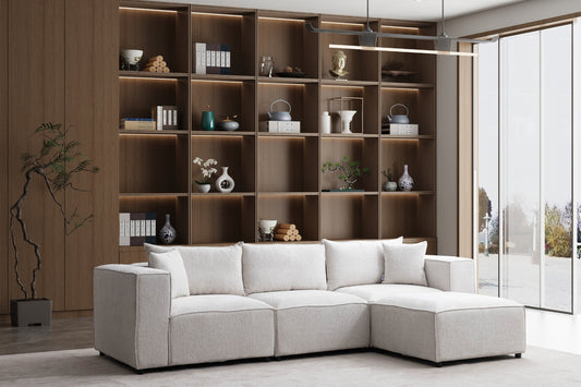 Canapé ELEGANCE Modulable Chenille  3+1 Pouf