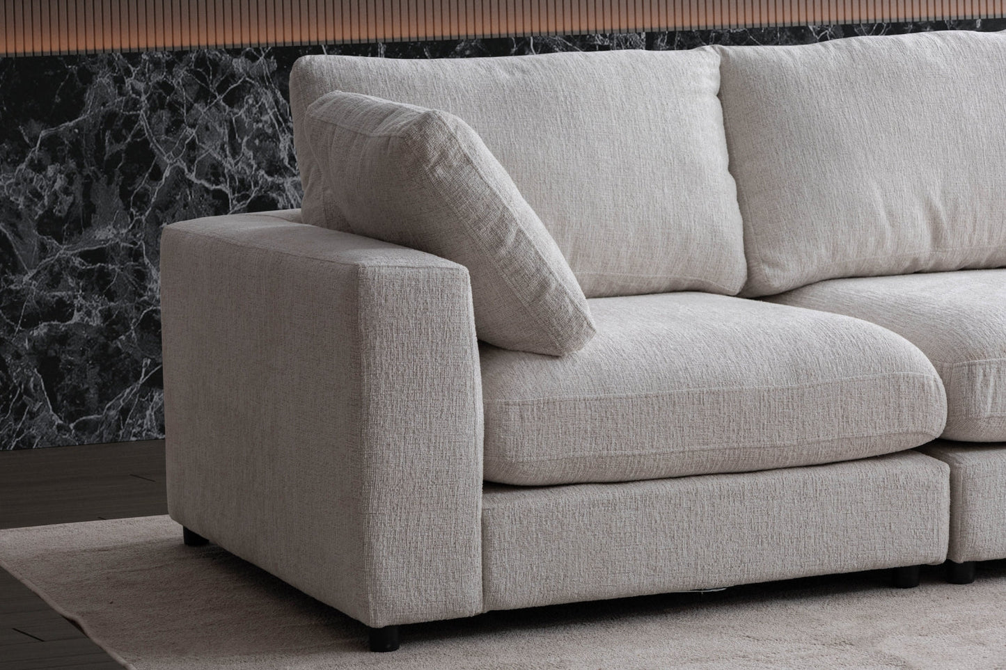 Canapé JULIA Modulable Chenille  3+1 Pouf