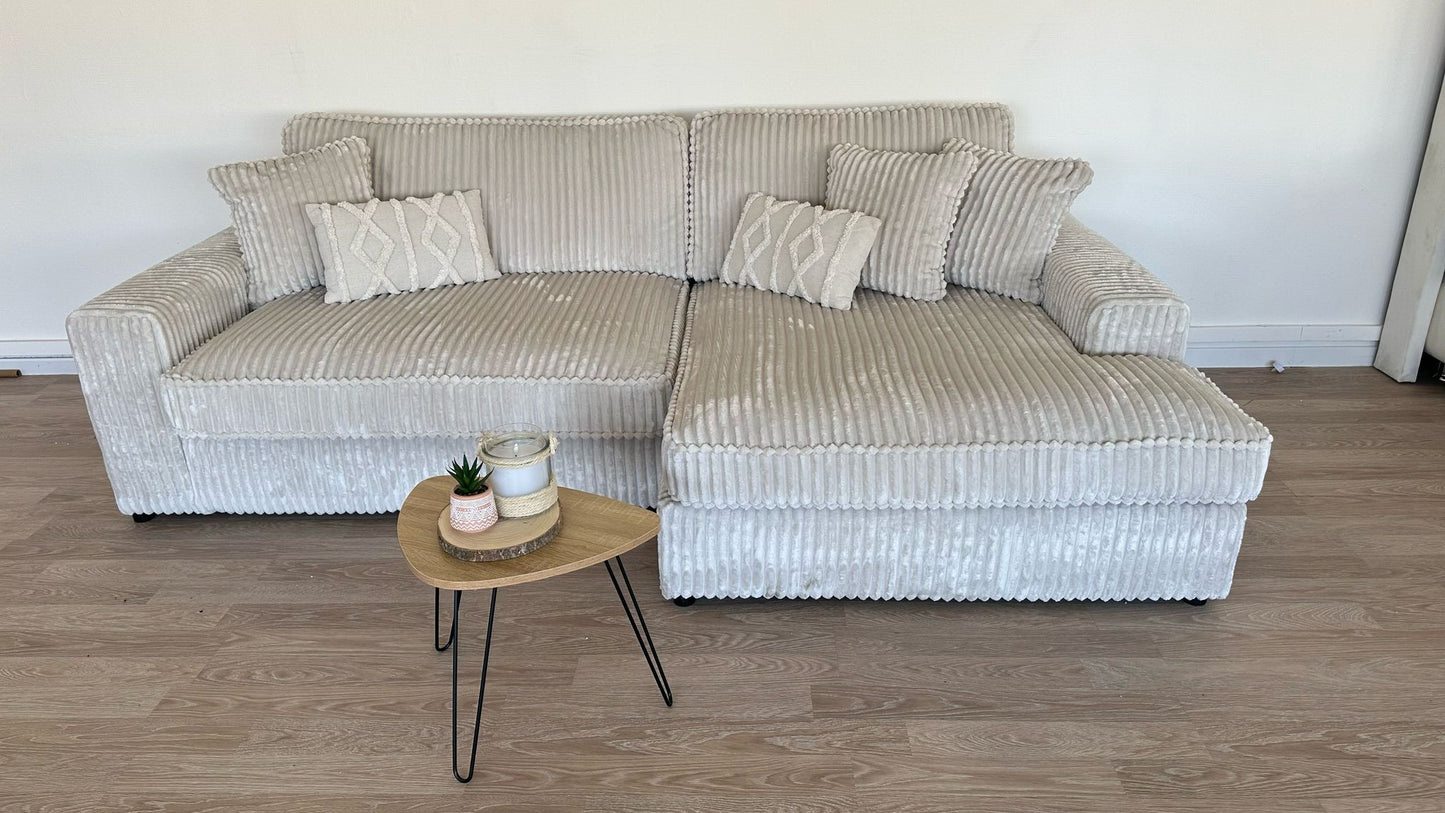Canapé Mini LEXUS Côtelé Blanc Cassé